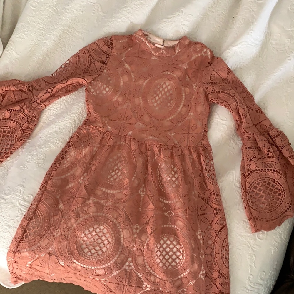 Pink lace dress